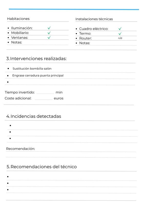 Revisión por áreas, intervenciones e incidencias.